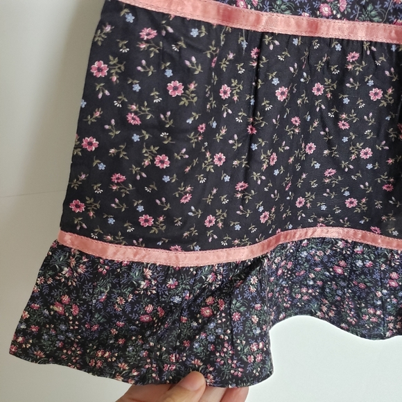 Vintage Gunne Sax Black Floral Print Skirt - Picture 6 of 14